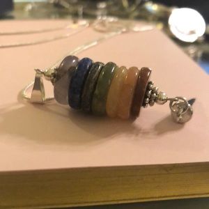 Silver Pendulum Chakra Alignment necklace.